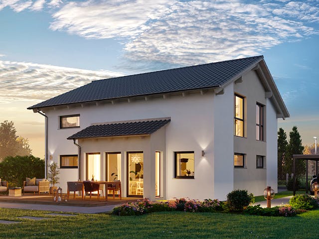 Fertighaus Variant 25-166 von Hanse Haus Schlüsselfertig ab 438339€, Satteldach-Klassiker Außenansicht 1