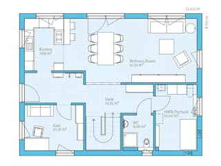 Fertighaus Variant 25-165 von Hanse Haus, Satteldach-Klassiker Grundriss 1