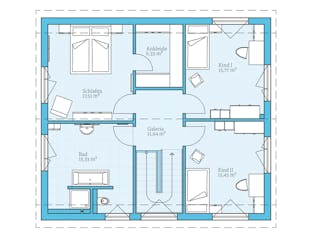 Fertighaus Variant 25-166 von Hanse Haus Schlüsselfertig ab 423320€, Satteldach-Klassiker Grundriss 2