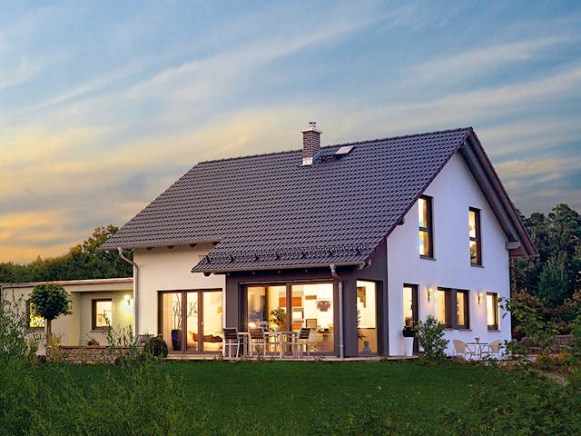 Fertighaus Variant 35-160 von Hanse Haus Schlüsselfertig ab 445070€, Satteldach-Klassiker Außenansicht 1