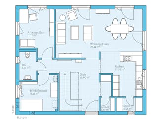 Fertighaus Variant 35-172 von Hanse Haus Schlüsselfertig ab 431835€, Satteldach-Klassiker Grundriss 1