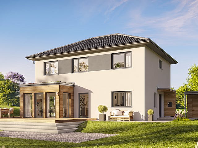 Fertighaus Villa 142 von Hanse Haus Schlüsselfertig ab 414166€, Stadtvilla Außenansicht 1 Fertighaus Villa 142 von Hanse Haus Schlüsselfertig ab 414166€, Stadtvilla Außenansicht 1