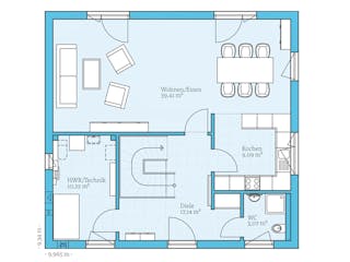 Fertighaus Villa 156 von Hanse Haus, Stadtvilla Grundriss 1