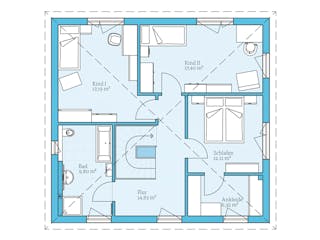 Fertighaus Villa 156 von Hanse Haus, Stadtvilla Grundriss 2