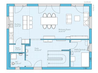 Fertighaus Villa 165 von Hanse Haus Schlüsselfertig ab 436734€, Stadtvilla Grundriss 1