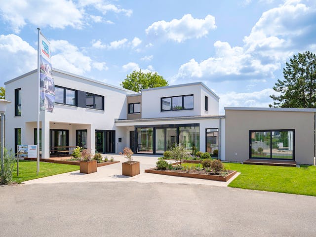 Fertighaus Vita 209 von Hanse Haus Schlüsselfertig ab 586079€, Pultdachhaus Außenansicht 1