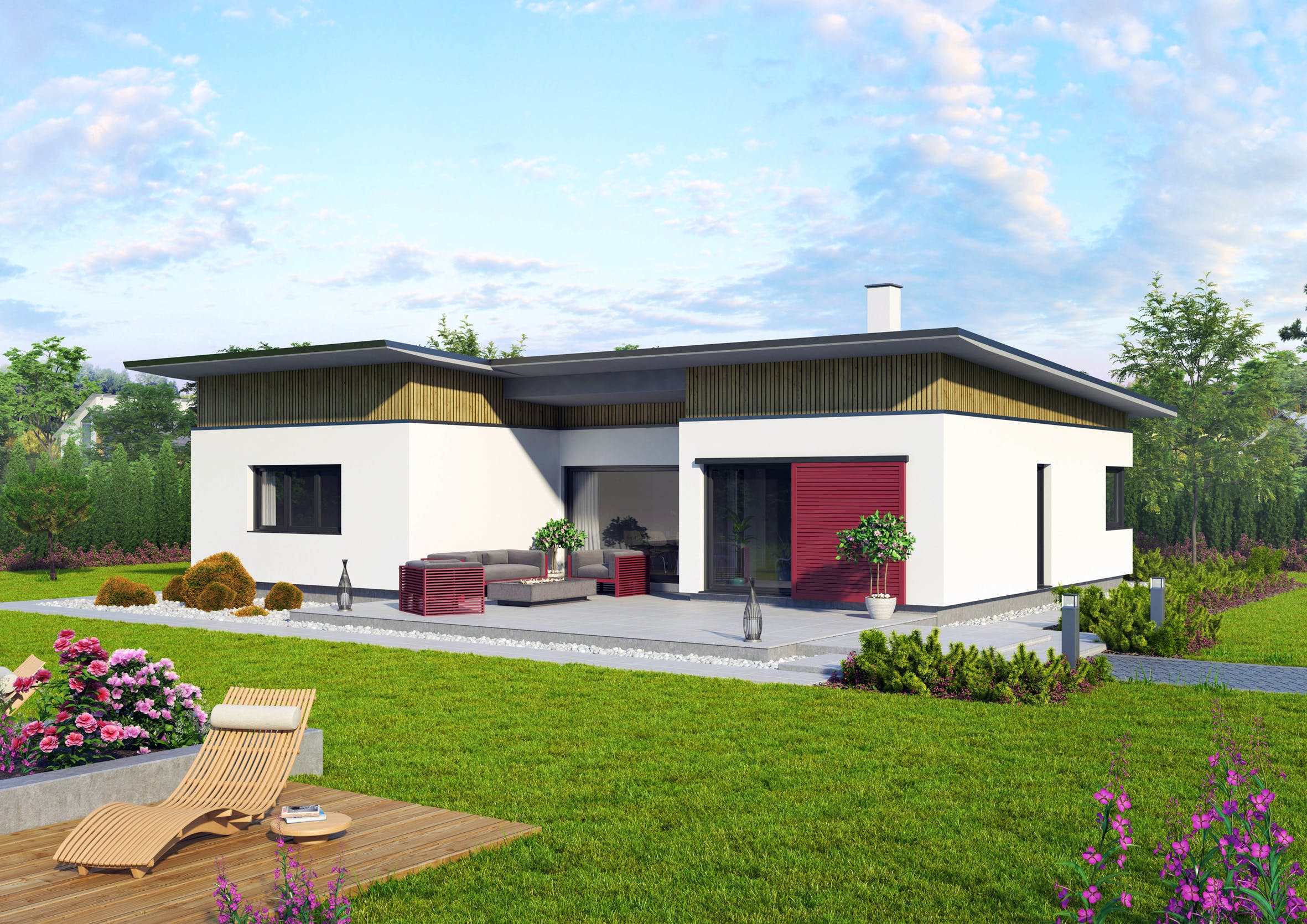 Fertighaus Avantgarde 132 P von Hartl Haus, Bungalow Außenansicht 1