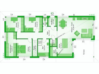 Fertighaus Avantgarde 143 F von HARTL HAUS, Bungalow Grundriss 1
