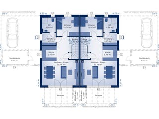 Fertighaus Doppelhaushälfte 119 W von HARTL HAUS Schlüsselfertig ab 394510€, Stadtvilla Grundriss 1