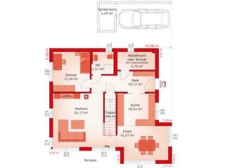 Fertighaus Style 163 W von HARTL HAUS Schlüsselfertig ab 514940€, Stadtvilla Grundriss 1