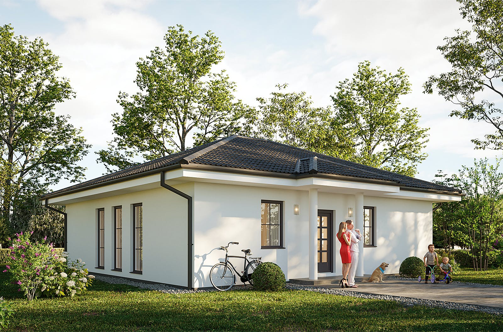 Massivhaus Wismar von Hauswärts Consulting Schlüsselfertig ab 179000€, Bungalow Außenansicht 1