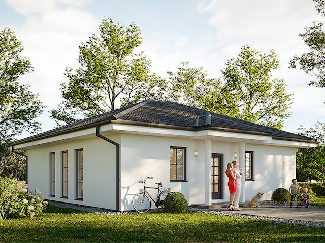Massivhaus Bungalow Wismar von Hauswärts Consulting Schlüsselfertig ab 205000€, Bungalow Außenansicht 1