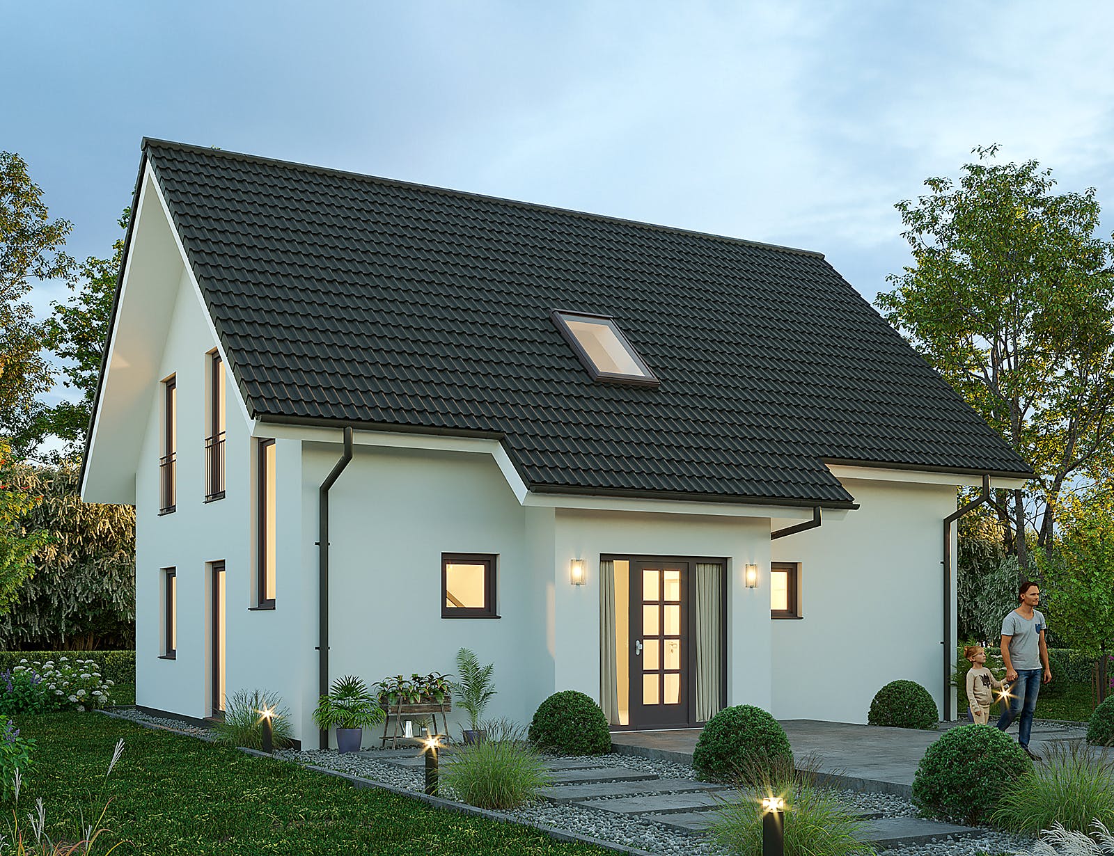 Massivhaus Bernau von Hauswärts Consulting Schlüsselfertig ab 249000€, Satteldach-Klassiker Außenansicht 1
