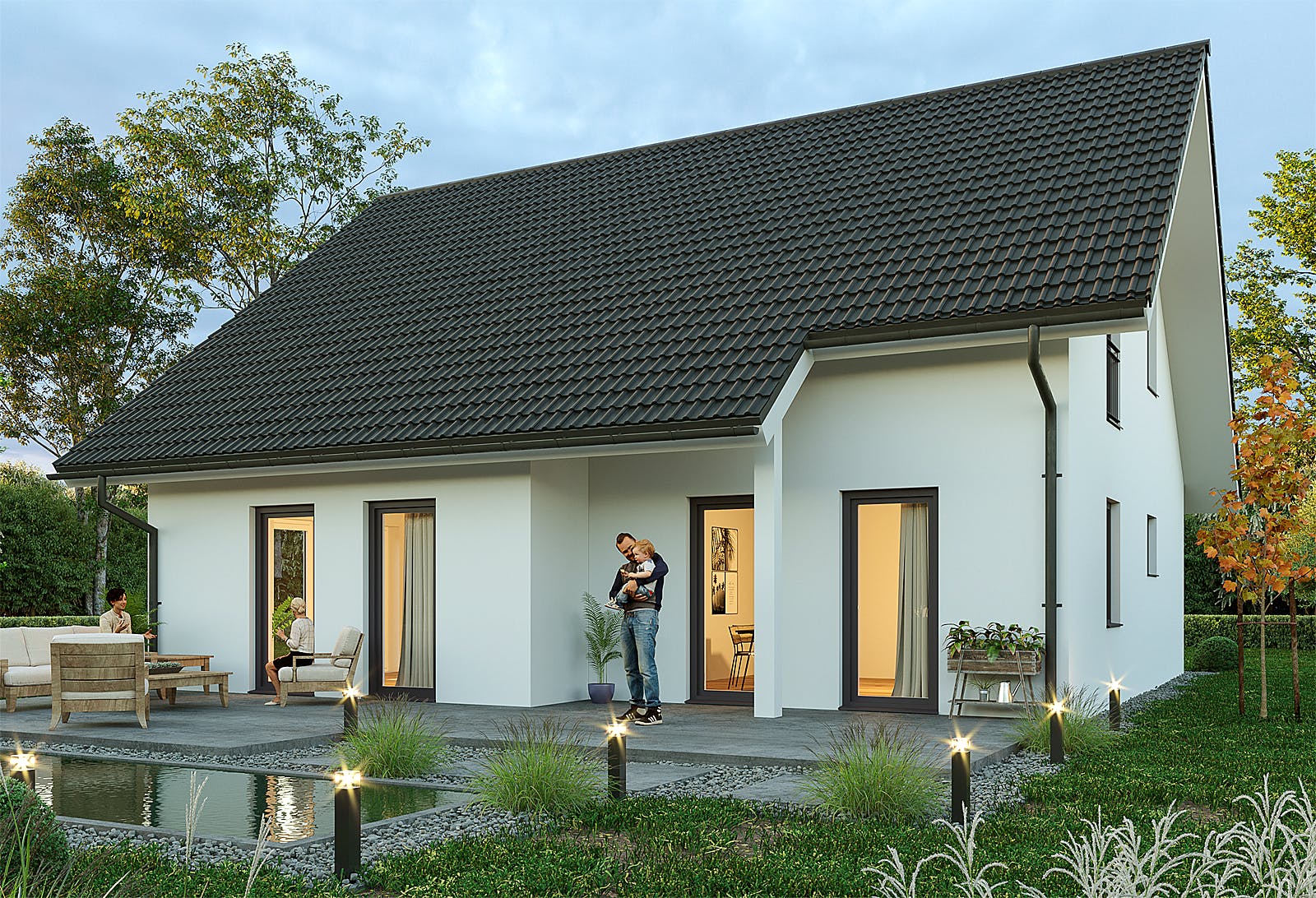 Massivhaus Oranienburg von Hauswärts Consulting Schlüsselfertig ab 279000€, Satteldach-Klassiker Außenansicht 1