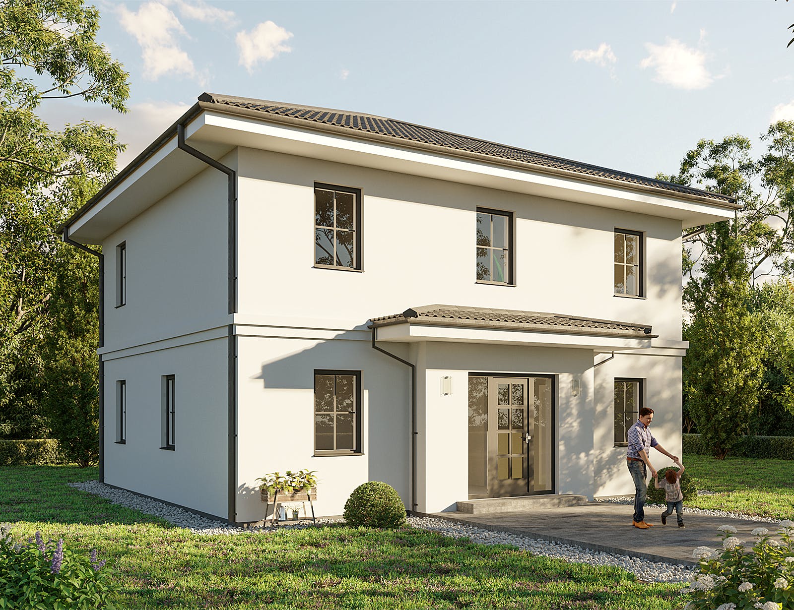 Massivhaus Berlin von Hauswärts Consulting Schlüsselfertig ab 279000€, Stadtvilla Außenansicht 1