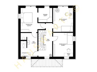 Massivhaus Stadtvilla Berlin von Hauswärts Consulting Schlüsselfertig ab 319000€, Stadtvilla Grundriss 2