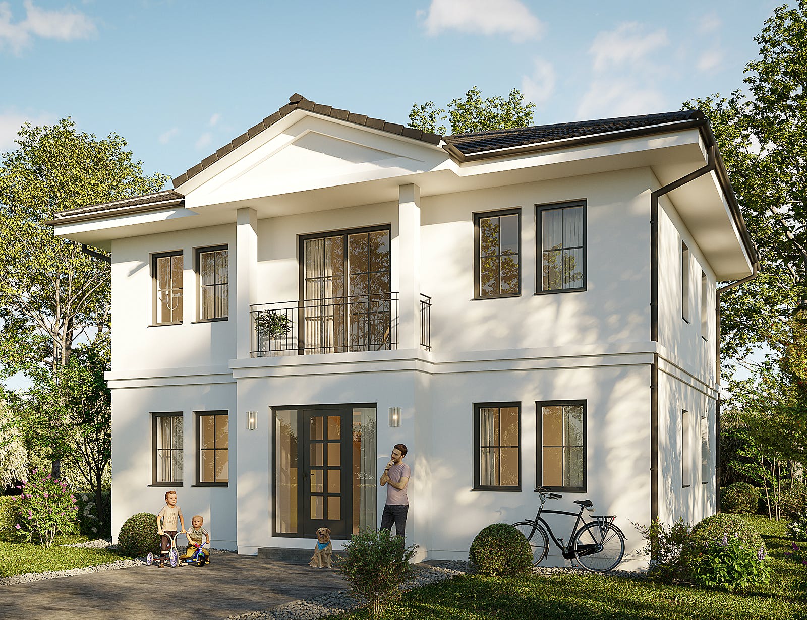 Massivhaus Potsdam von Hauswärts Consulting Schlüsselfertig ab 299000€, Stadtvilla Außenansicht 1