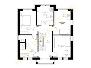 Massivhaus Stadtvilla Potsdam von Hauswärts Consulting Schlüsselfertig ab 346000€, Stadtvilla Grundriss 2