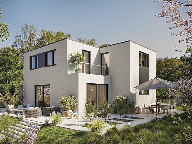 Massivhaus Lifestyle 118.1 von Haus der Handwerker, Cubushaus Außenansicht 1