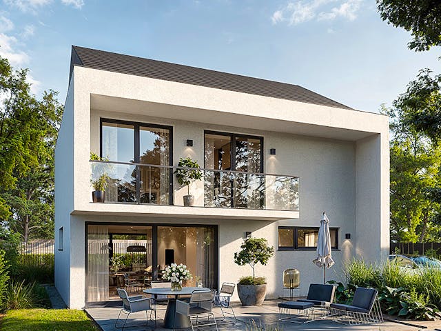 Massivhaus Lifestyle 133.2 von Haus der Handwerker, Satteldach-Klassiker Außenansicht 1