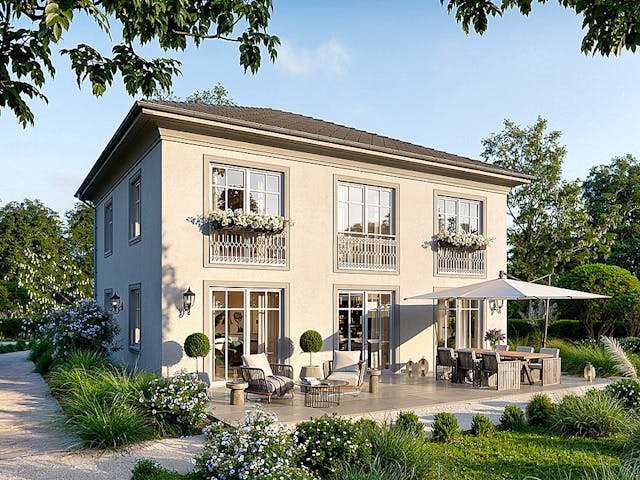 Massivhaus Stadtvilla 170.1 von Haus der Handwerker, Stadtvilla Außenansicht 1