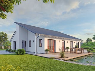 Massivhaus EFH Bungalow 119 von hebelHAUS, Bungalow Außenansicht 2