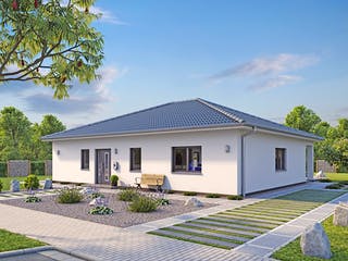 Massivhaus EFH Bungalow 125 von hebelHAUS, Bungalow Außenansicht 1