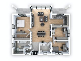 Massivhaus EFH Bungalow 125 von hebelHAUS, Bungalow Grundriss 1