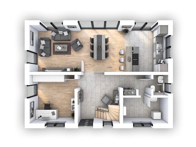 Massivhaus EFH Klassik 118 von hebelHAUS, Satteldach-Klassiker Grundriss 1