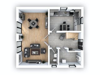 Massivhaus EFH Klassik 121 von hebelHAUS, Satteldach-Klassiker Grundriss 1