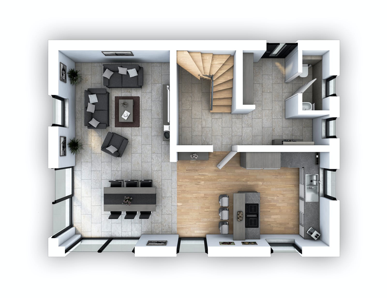 Massivhaus EFH Klassik 123 von hebelHAUS, Satteldach-Klassiker Grundriss 1