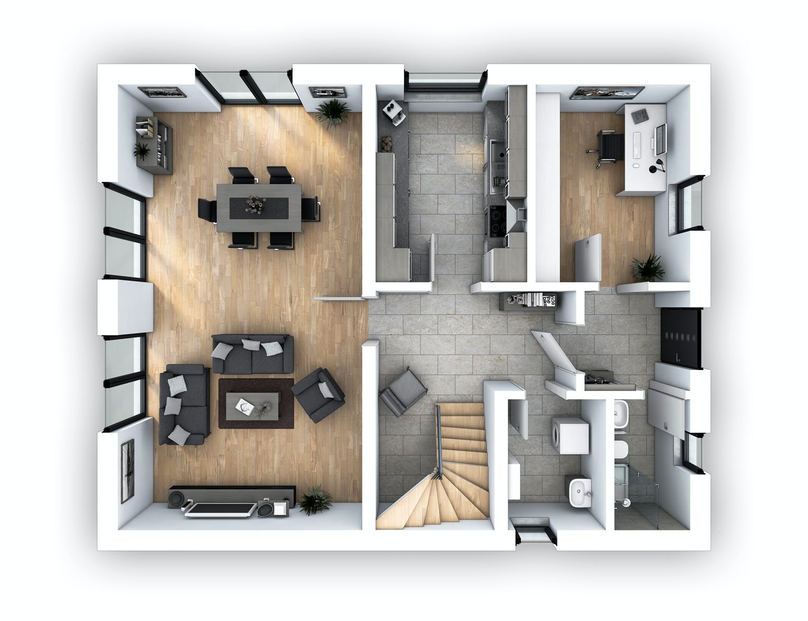 Massivhaus EFH Klassik 128 von hebelHAUS, Satteldach-Klassiker Grundriss 1