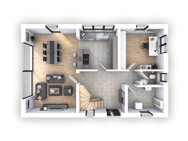 Massivhaus EFH Klassik 135 von hebelHAUS, Satteldach-Klassiker Grundriss 1