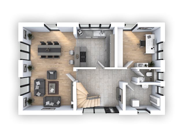 Massivhaus EFH Klassik 138 von hebelHAUS, Satteldach-Klassiker Grundriss 1