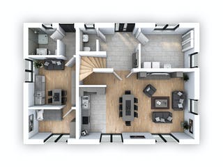 Massivhaus EFH PLUS Klassik 156 von hebelHAUS, Pultdachhaus Grundriss 1