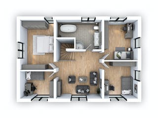 Massivhaus EFH PLUS Klassik 156 von hebelHAUS, Pultdachhaus Grundriss 2