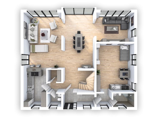 Massivhaus EFH PLUS Klassik 203 von hebelHAUS, Satteldach-Klassiker Grundriss 1