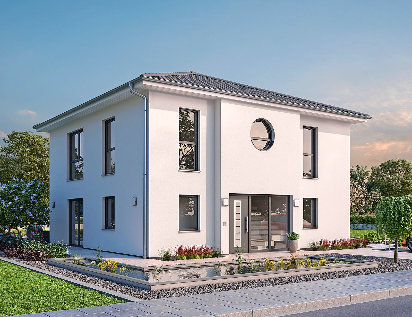 Massivhaus EFH Stadtvilla 153 von hebelHAUS, Stadtvilla Außenansicht 1