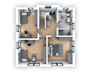 Massivhaus EFH Stadtvilla 153 von hebelHAUS, Stadtvilla Grundriss 2