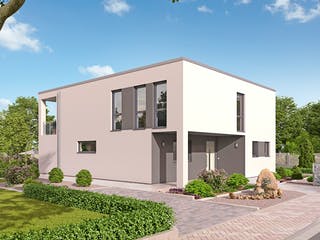 Massivhaus EFH Bauhaus 193 von hebelHAUS, Cubushaus Außenansicht 1