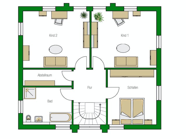 Massivhaus Dresden von HELMA MASSIVHAUS Schlüsselfertig ab 378550€, Stadtvilla Grundriss 2