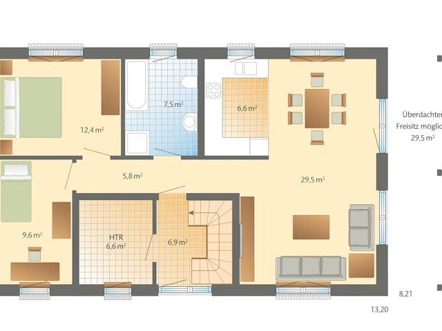 Fertighaus Helsinki von Danhaus Deutschland Schlüsselfertig ab 486718€, Satteldach-Klassiker Grundriss 1