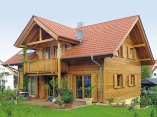 Blockhaus B136 Hodapp von Frammelsberger R. Ingenieur-Holzbau, Blockhaus Außenansicht 1