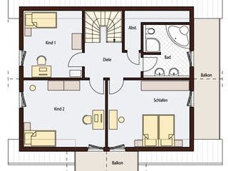 Blockhaus B165 Griesmayer von Frammelsberger R. Ingenieur-Holzbau, Blockhaus Grundriss 1