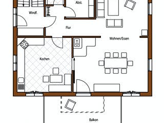Blockhaus B167 von Frammelsberger R. Ingenieur-Holzbau, Blockhaus Grundriss 2