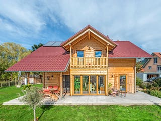 Blockhaus B155 Krank von Frammelsberger R. Ingenieur-Holzbau, Blockhaus Außenansicht 4