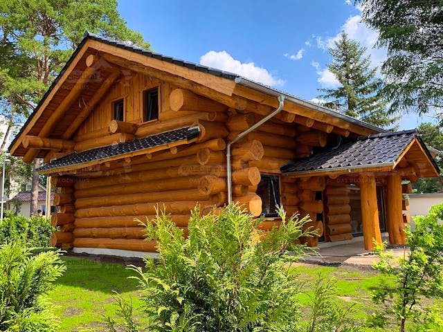 Blockhaus Blockhaus Zossen von Holzbau rustikal - Blockhäuser Bausatzhaus ab 121600€, Blockhaus Außenansicht 1 Blockhaus Blockhaus Zossen von Holzbau rustikal - Blockhäuser Bausatzhaus ab 121600€, Blockhaus Außenansicht 1