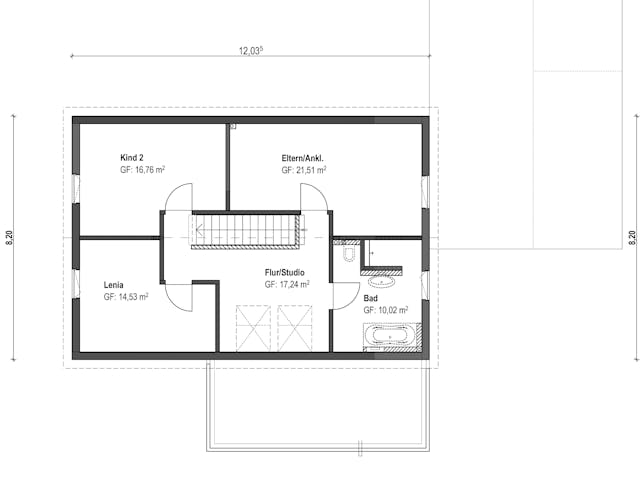Fertighaus Homestory 093 von LEHNER HAUS Schlüsselfertig ab 390000€, Satteldach-Klassiker Grundriss 1