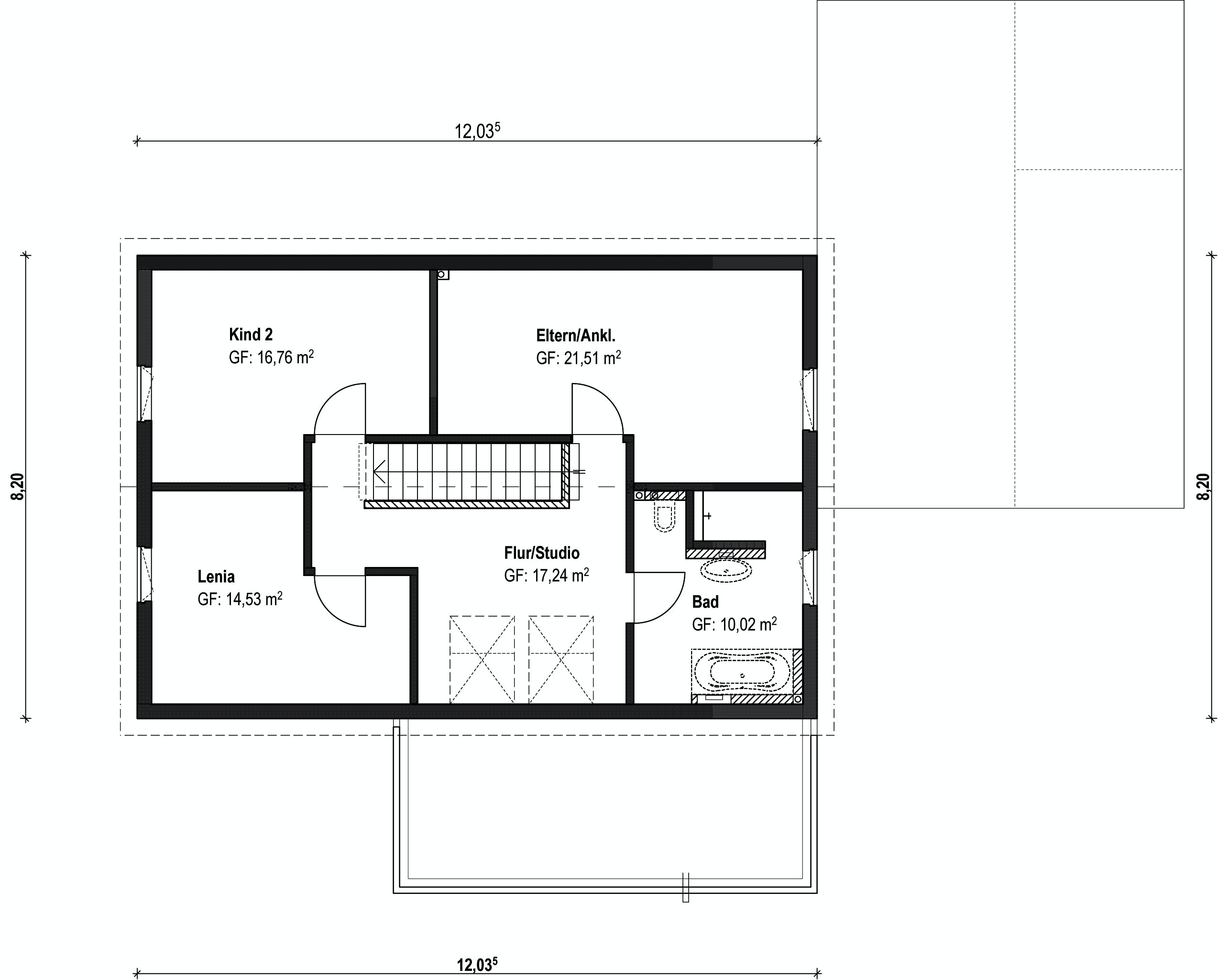 Fertighaus Homestory 093 von Lehner Haus Schlüsselfertig ab 390000€, Satteldach-Klassiker Grundriss 1