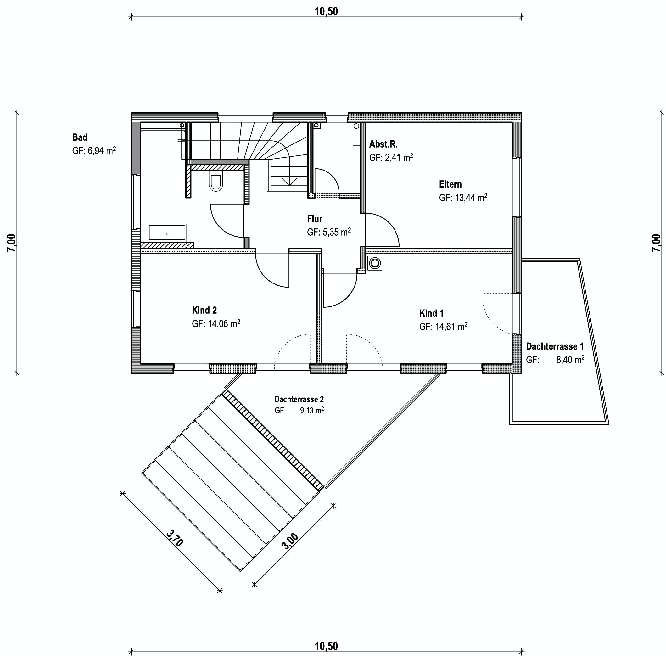 Fertighaus Homestory 101 von Lehner Haus Schlüsselfertig ab 315250€, Satteldach-Klassiker Grundriss 1